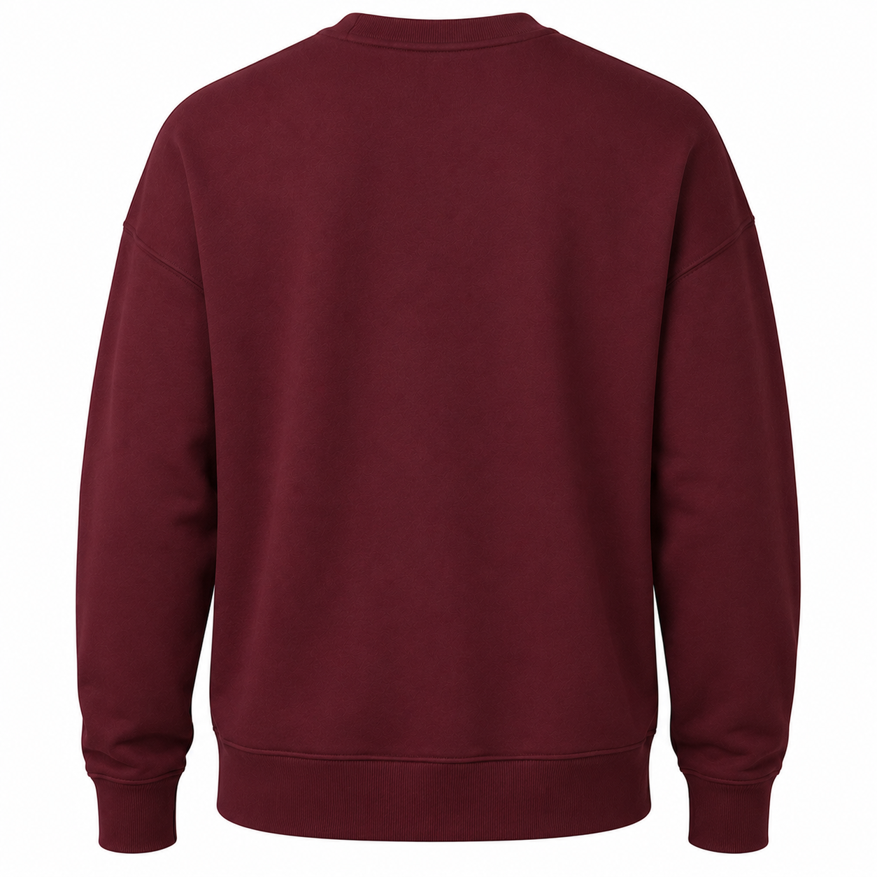 Oversized Crewneck Sweatshirt – Burgundy - Image 2
