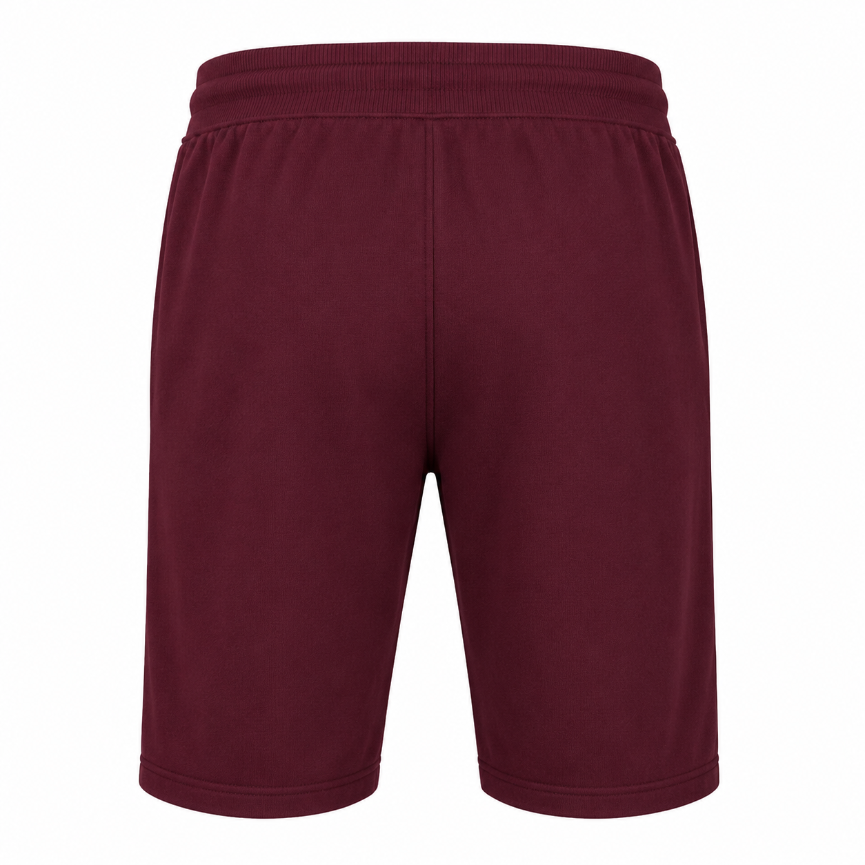 Classic Drawstring Sweat Shorts – Burgundy - Image 2