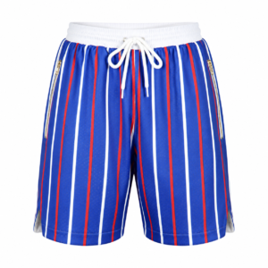 Striped Mesh Zip-Pocket Shorts – Royal Blue