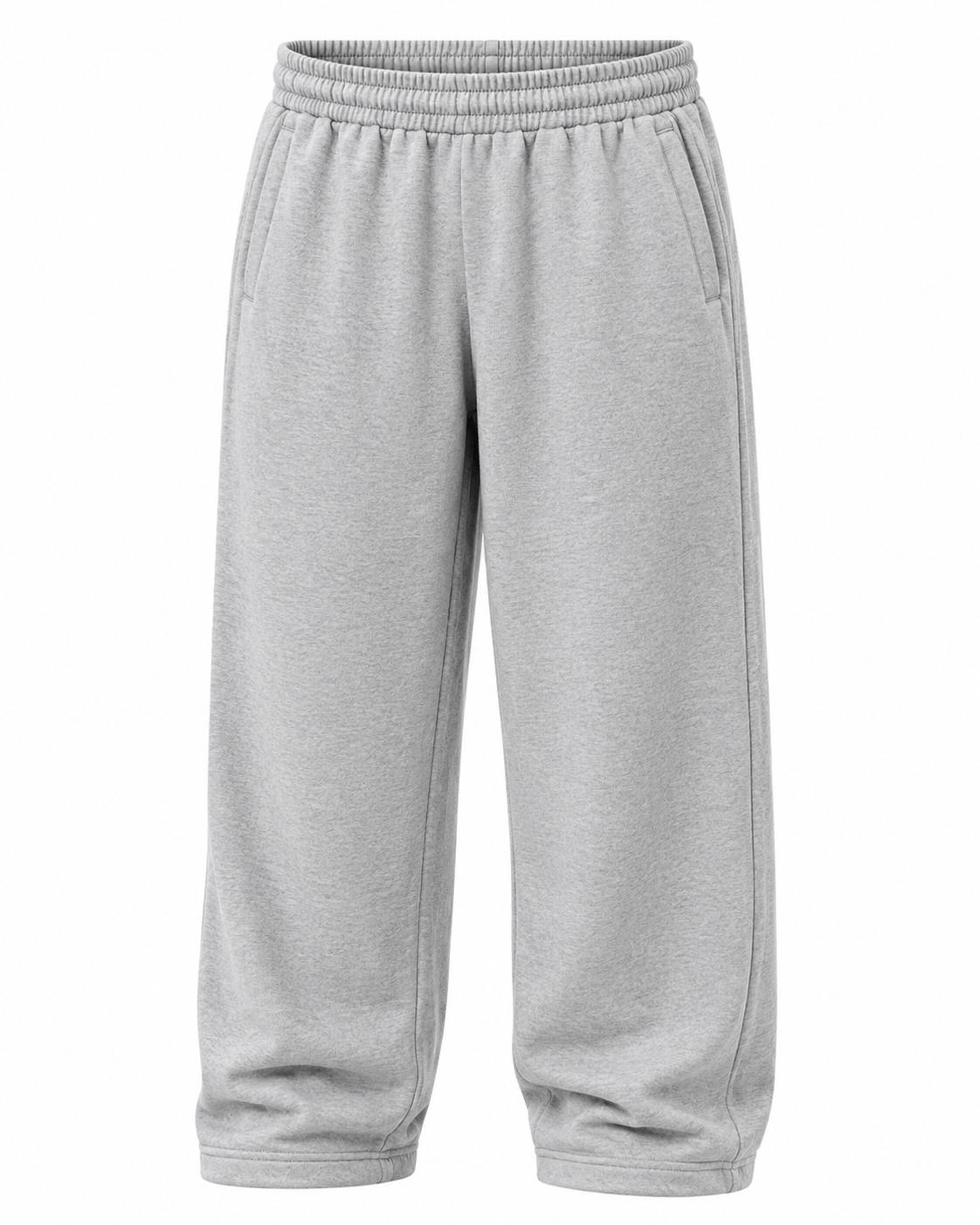 Relaxed Wide-Leg Sweatpants – Light Grey