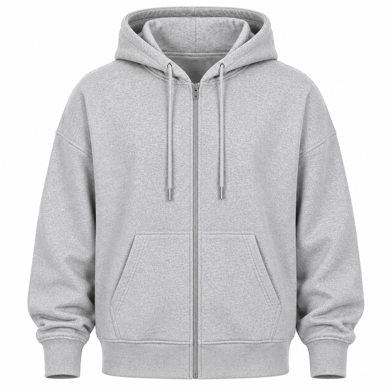 Silver Mist Textured Pullover Hoodie
