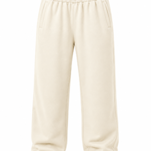 Relaxed Wide-Leg Sweatpants – Cream