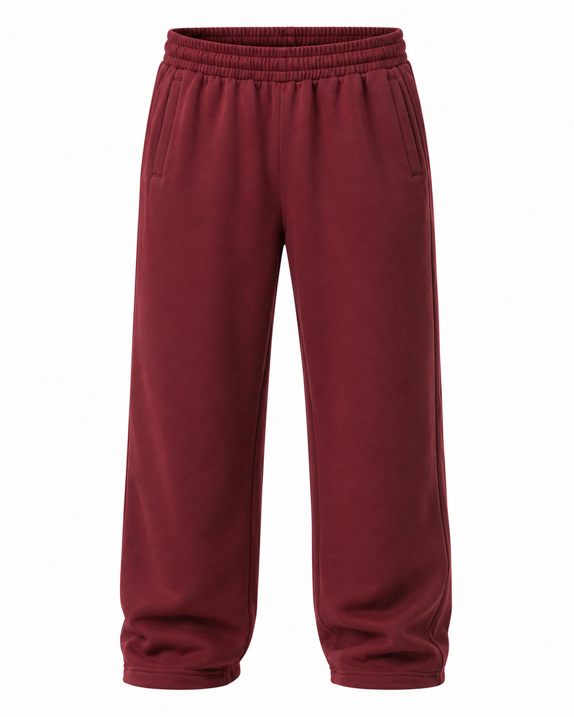 Relaxed Wide-Leg Sweatpants – Burgundy