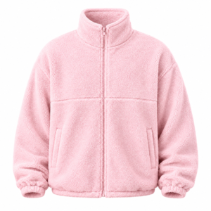 Blush Textured High-Neck Zip Jacket