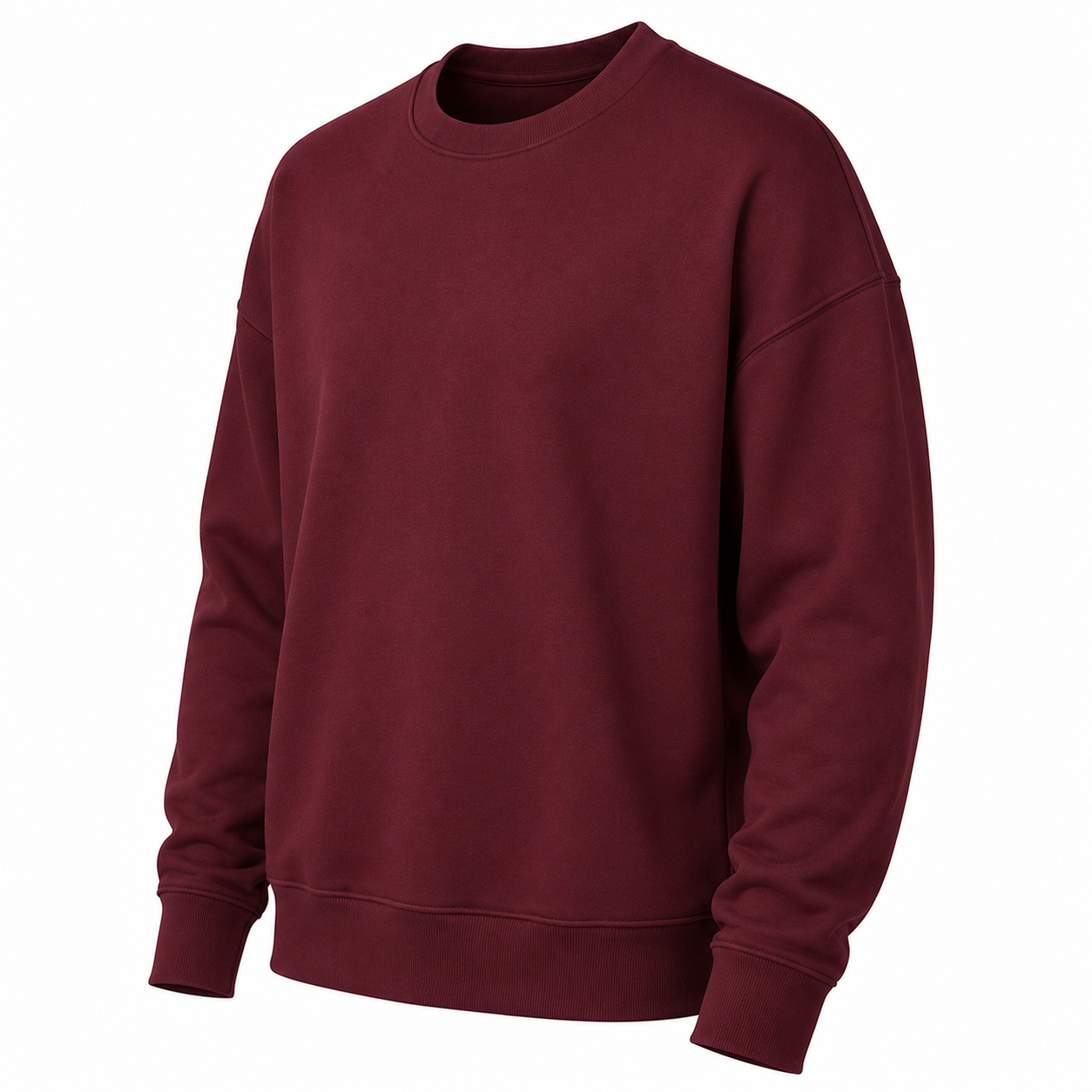 Oversized Crewneck Sweatshirt – Burgundy - Image 3