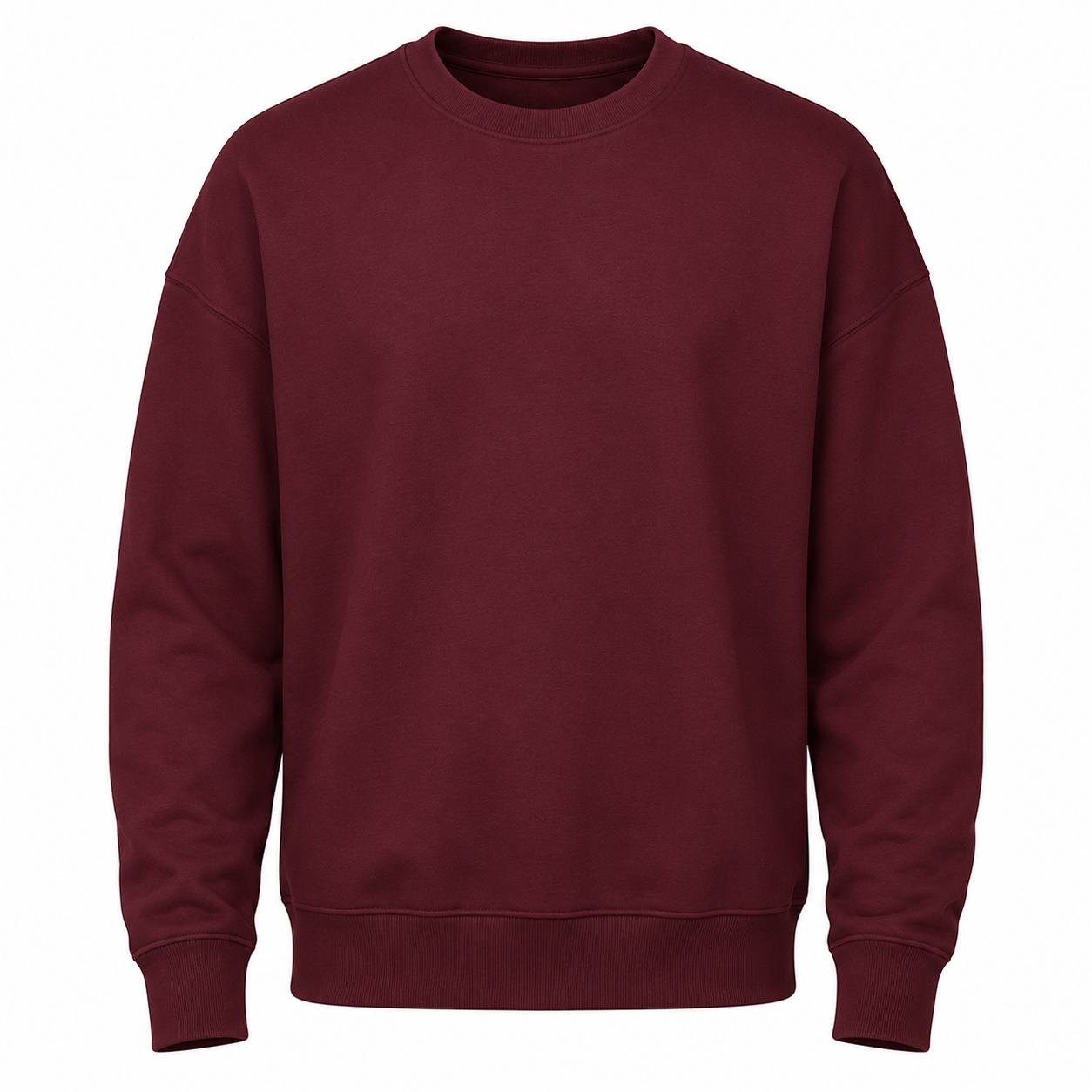 Oversized Crewneck Sweatshirt – Burgundy