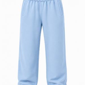 Relaxed Wide-Leg Sweatpants – Sky Blue