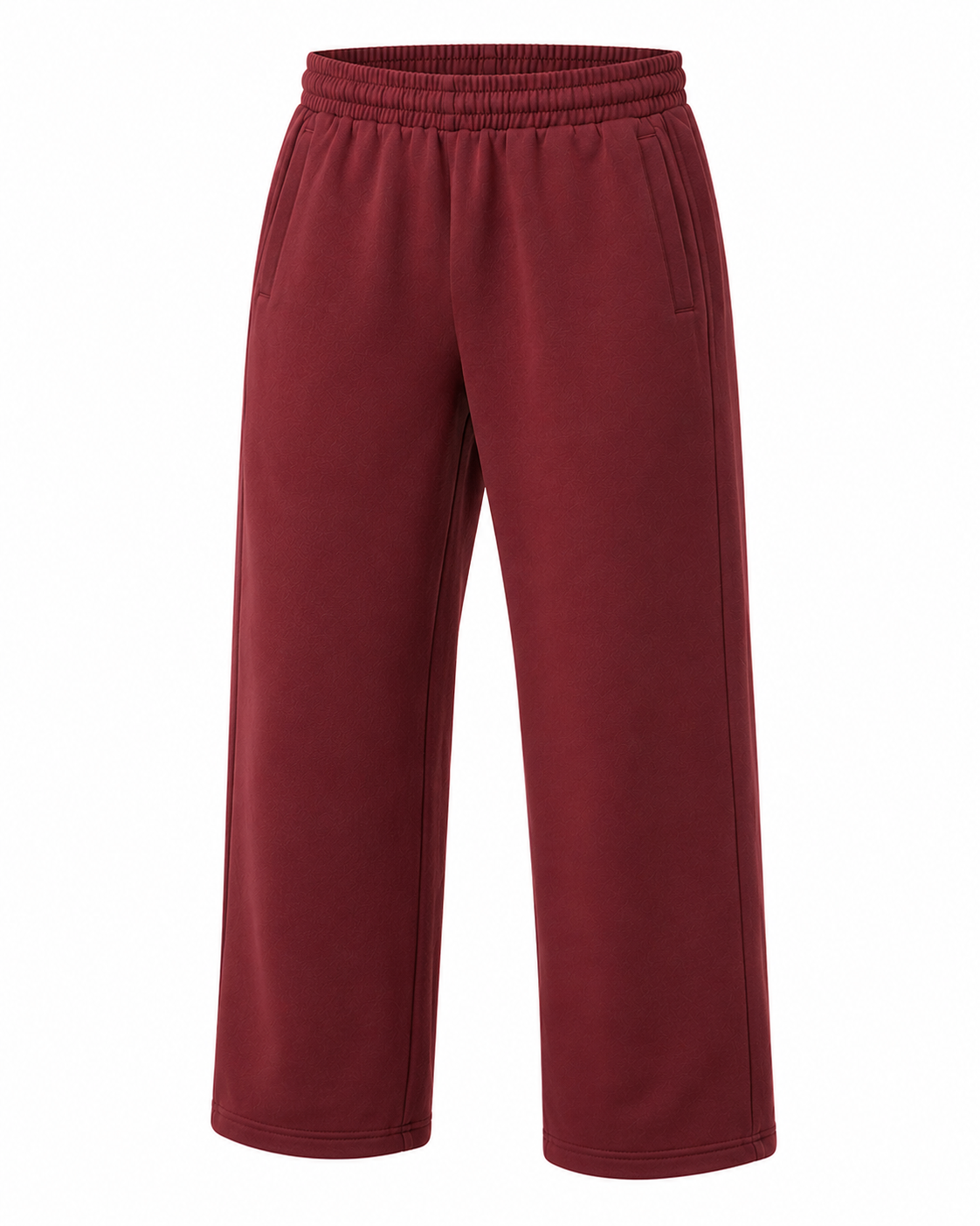 Classic Straight-Leg Sweatpants – Burgundy - Image 2