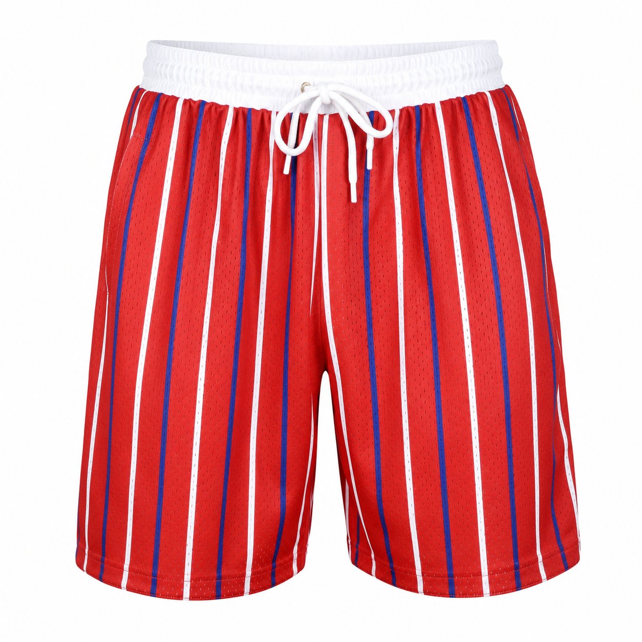 Striped Mesh Streetwear Shorts – Red