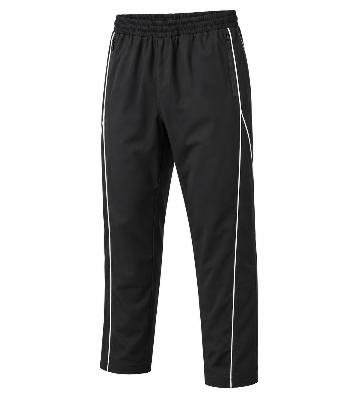 Contrast Piping Track Pants – Black - Image 2