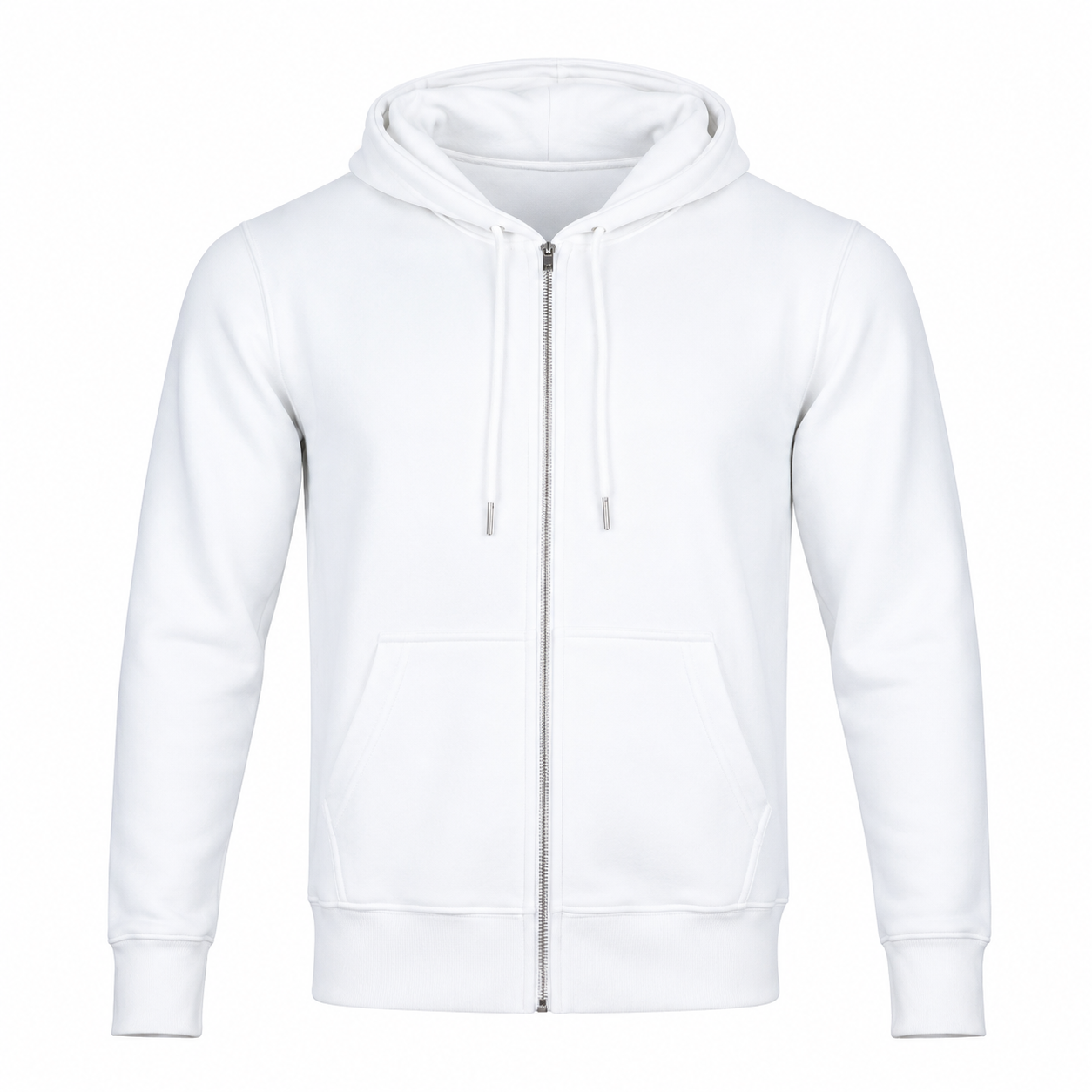 Classic Full-Zip Hoodie – White
