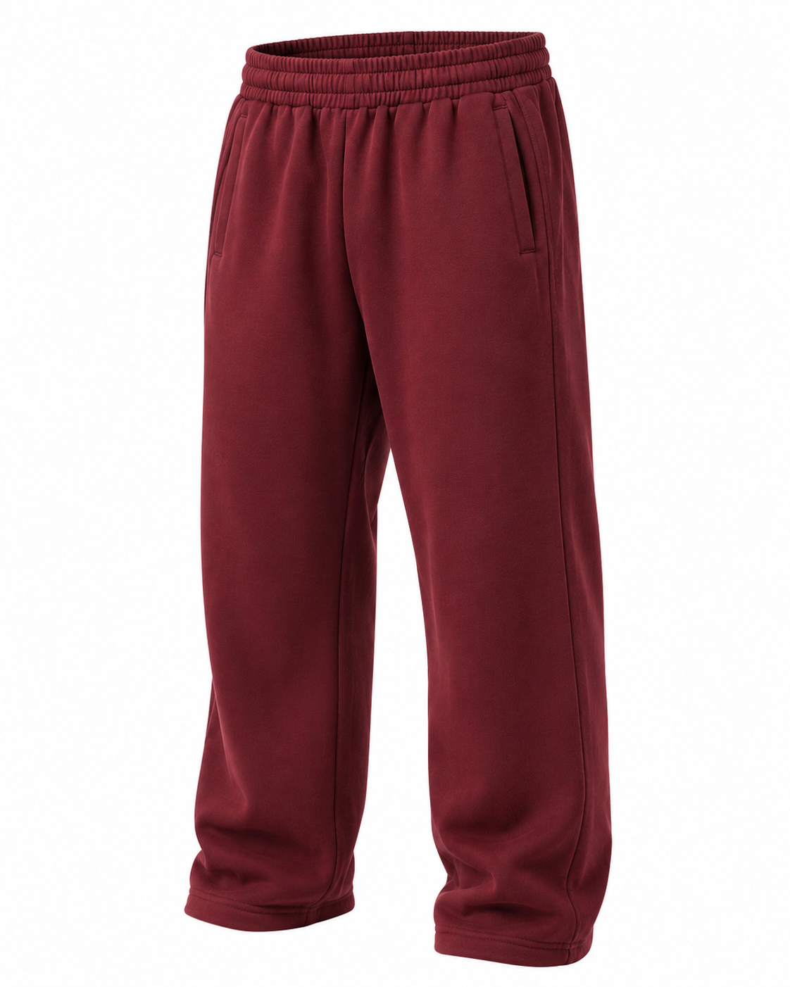Relaxed Wide-Leg Sweatpants – Burgundy - Image 3