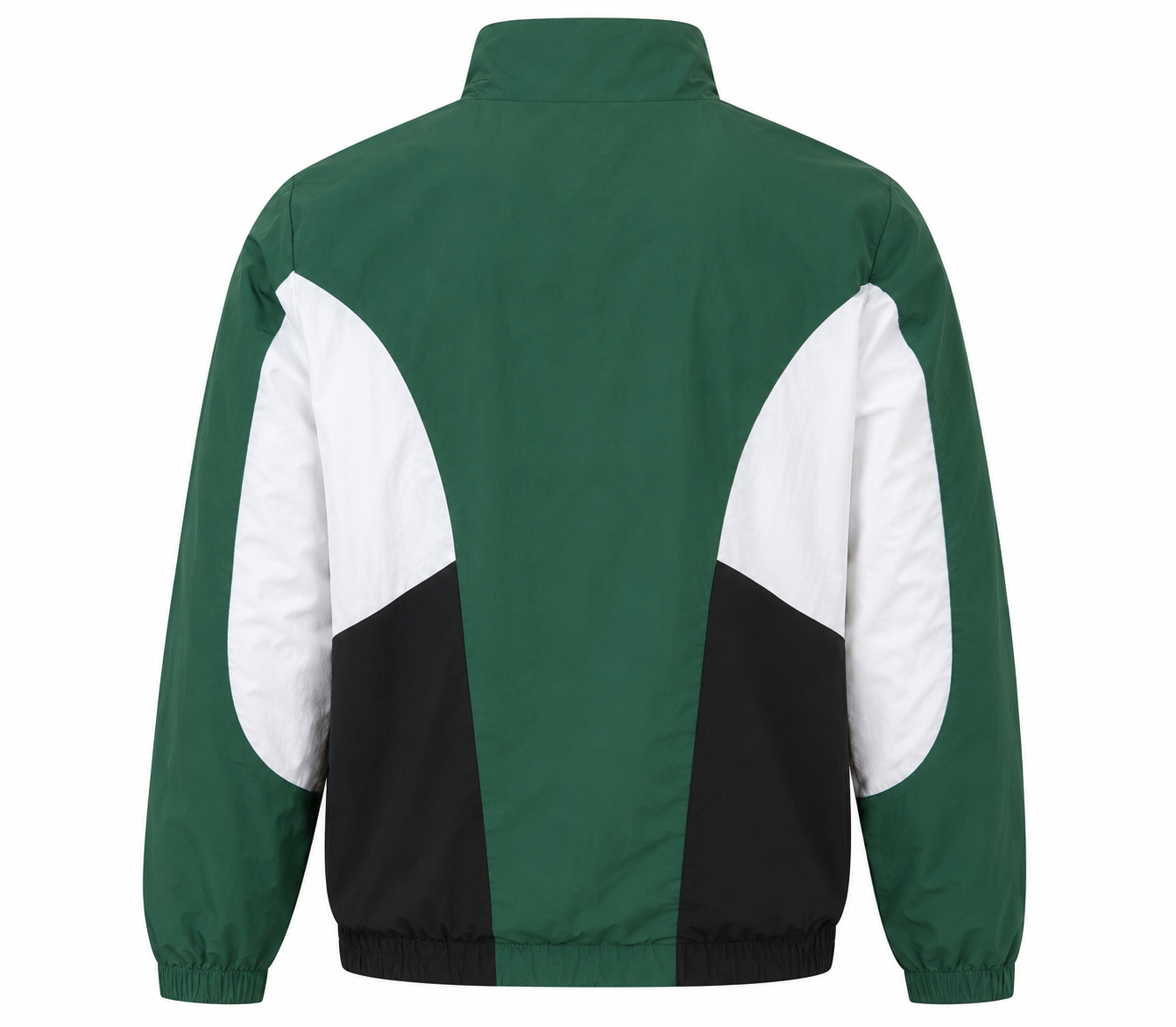 Retro Colorblock Track Jacket – Green, White & Black - Image 2