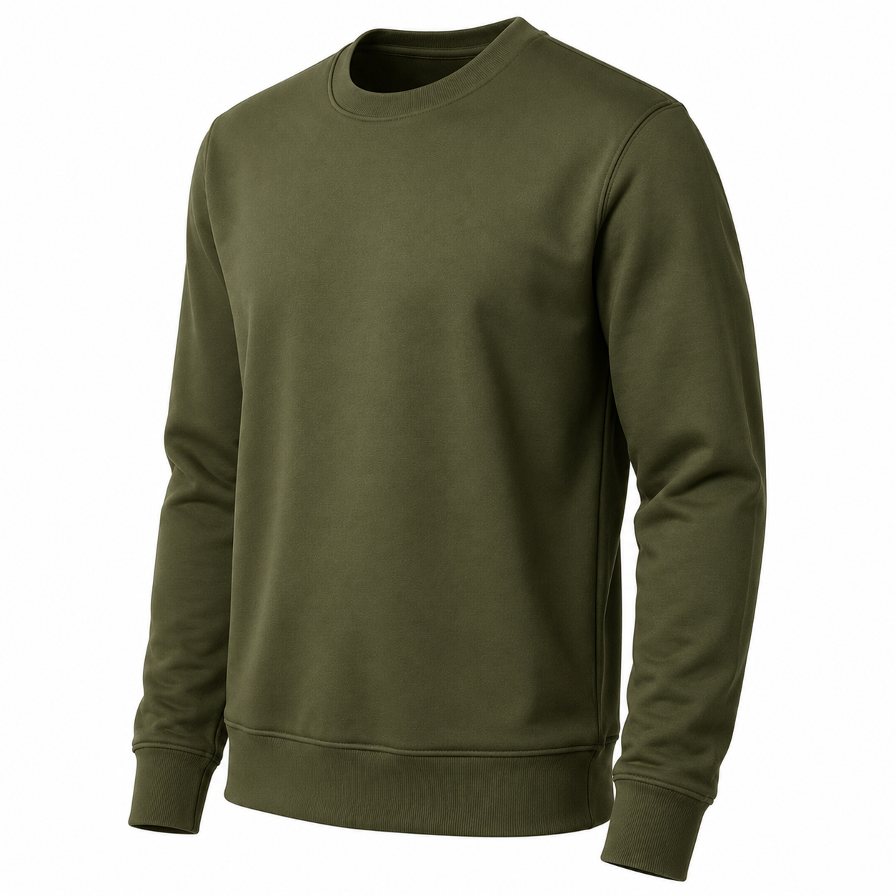 Classic Crewneck Sweatshirt – Olive Green - Image 3