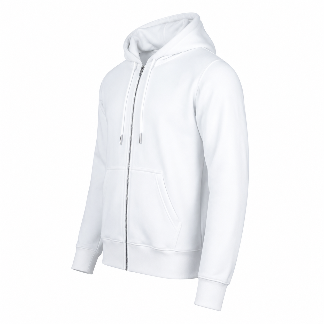 Classic Full-Zip Hoodie – White - Image 3