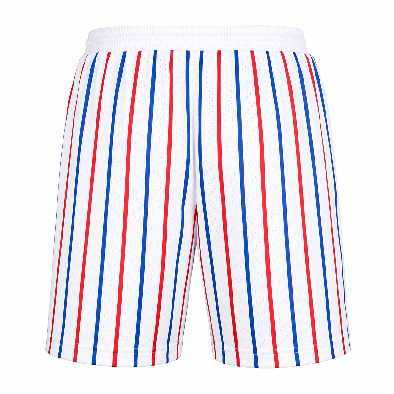 Red & Blue Pinstripe Mesh Shorts - Image 3