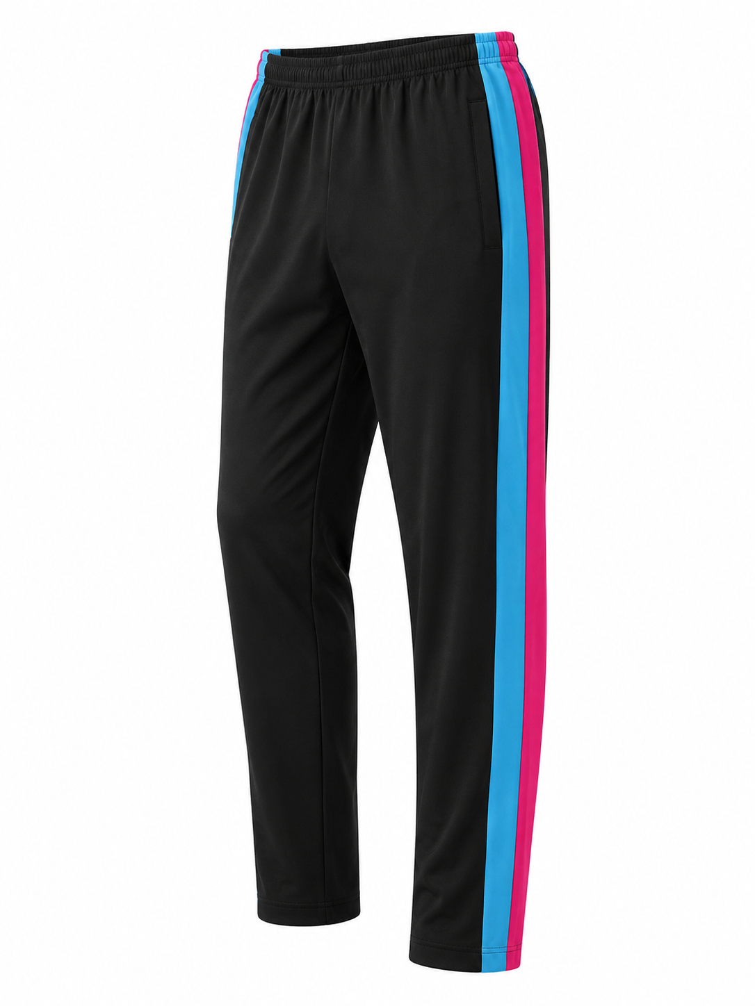 Neon Track Stripe Sweatpants – Black - Image 3