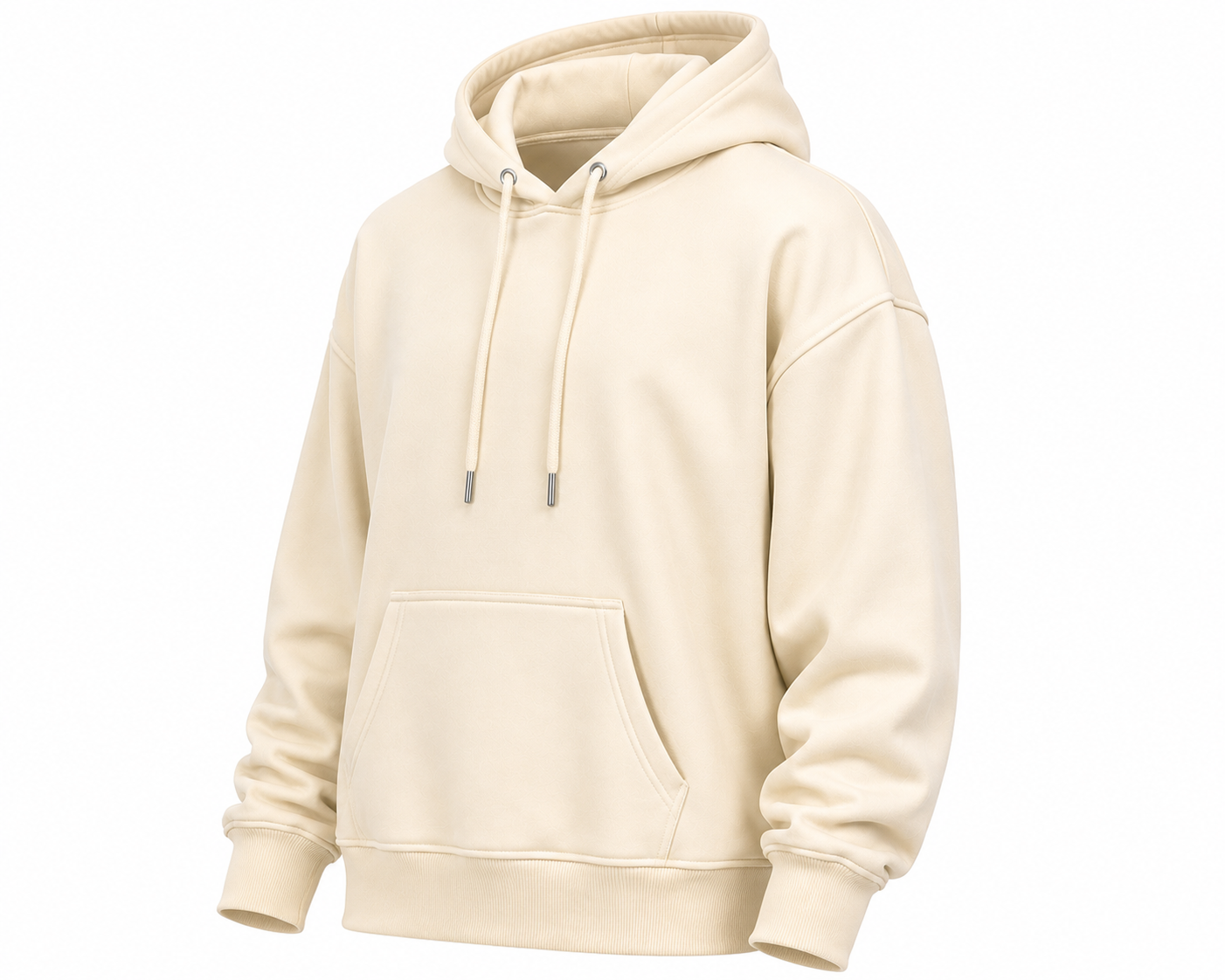 Oversized Pullover Hoodie – Cream - Image 2