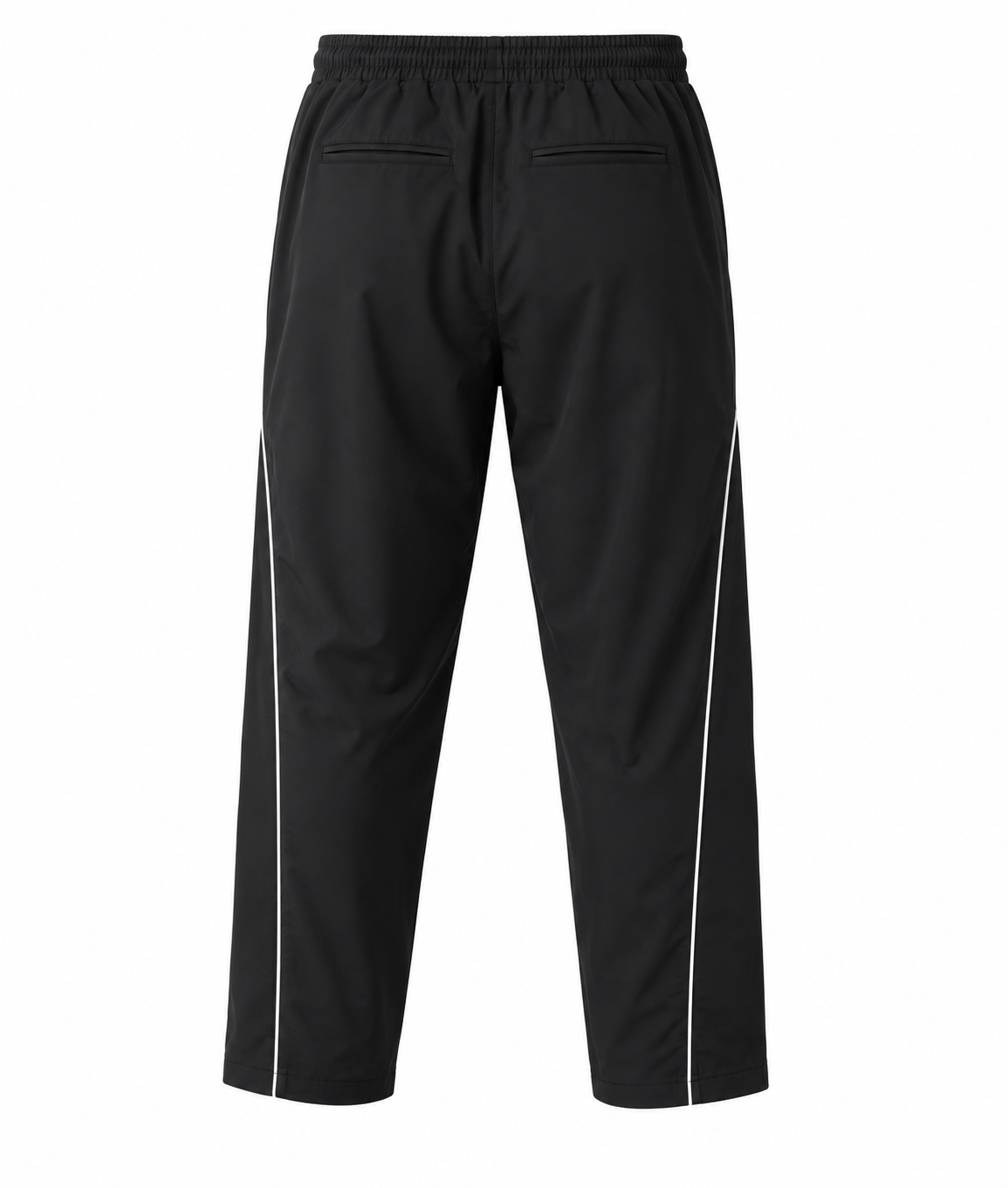 Contrast Piping Track Pants – Black - Image 3