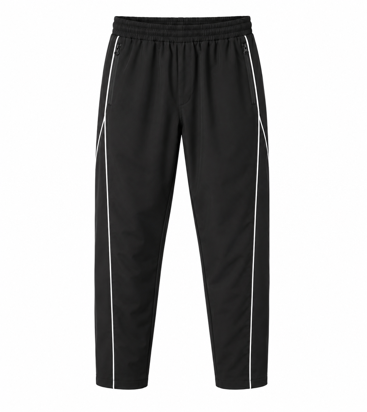 Contrast Piping Track Pants – Black