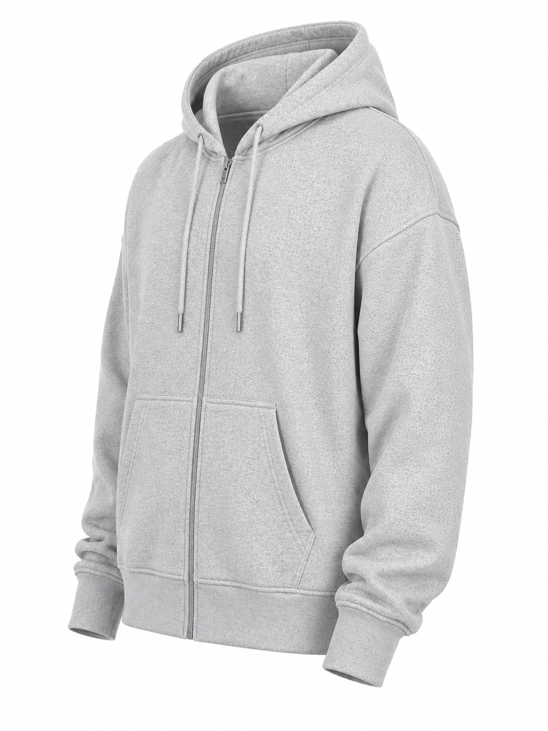 Silver Mist Textured Pullover Hoodie - Image 2