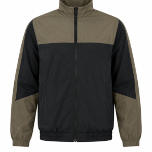 Olive Contrast Panel Track Jacket